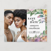 Whimsical Pastel Waterverf Wildflower Wedding Feestdagenkaart (Voorkant)