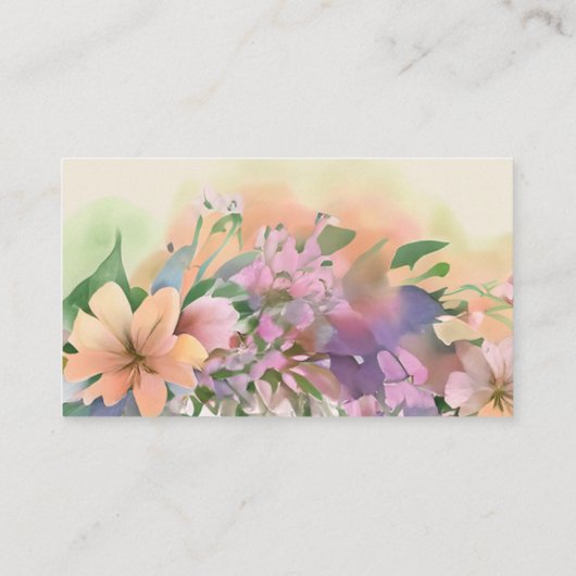Whimsical Pastel Waterverf Wildflower Wedding Informatiekaartje (Achterkant)
