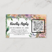 Whimsical Pastel Waterverf Wildflower Wedding Informatiekaartje (Voorkant)