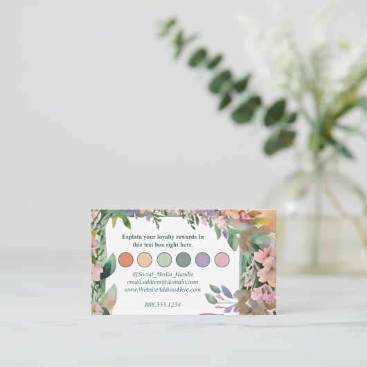 Whimsical Pastel Waterverf Wildflower Wedding Informatiekaartje (Staand voorkant)