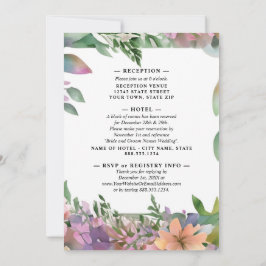 Whimsical Pastel Waterverf Wildflower Wedding Kaart