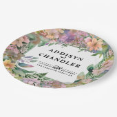 Whimsical Pastel Waterverf Wildflower Wedding Papieren Bordje (Gekanteld)