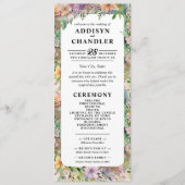 Whimsical Pastel Waterverf Wildflower Wedding Programmakaart (Voorkant)