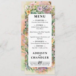Whimsical Pastel Waterverf Wildflower Wedding Programmakaart