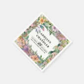 Whimsical Pastel Waterverf Wildflower Wedding Servet (Hoek)