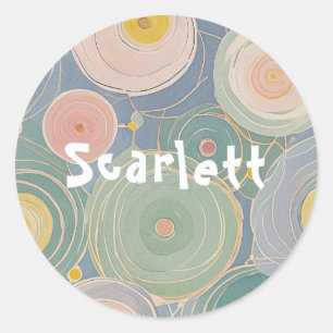 Whimsical Pastel Whirls Ronde Sticker