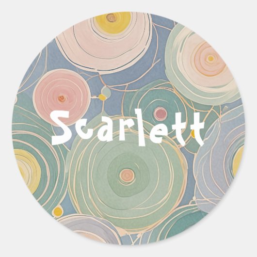 Whimsical Pastel Whirls Ronde Sticker (Voorkant)