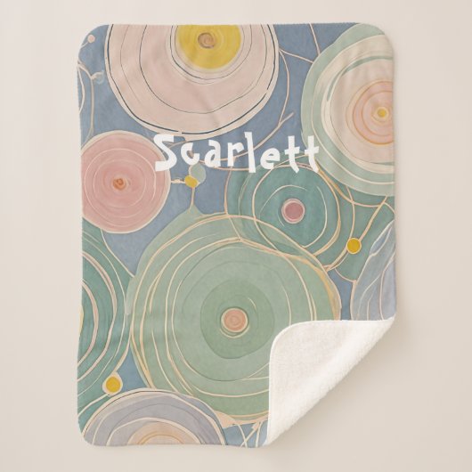 Whimsical Pastel Whirls Sherpa Deken (Voorkant)