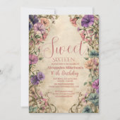 Whimsical Pastel Wildebloem Sweet 16 Kaart (Voorkant)