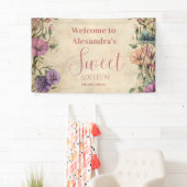 Whimsical Pastel Wildebloem Sweet 16 Spandoek (Insitu)