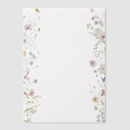 Whimsical Pastel Wildflower Border Wedding Vellum Uitnodigingen