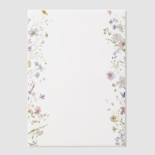Whimsical Pastel Wildflower Border Wedding Vellum Uitnodigingen