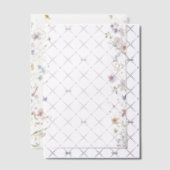 Whimsical Pastel Wildflower Border Wedding Vellum Uitnodigingen (Offset (Uitnodiging))