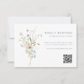 Whimsical Pastel Wildflower bruiloft RSVP Kaartje (Voorkant)