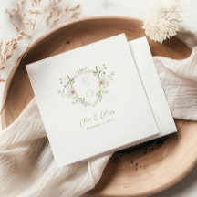 Whimsical Pastel Wildflower Crest Bruiloft