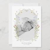 Whimsical Pastel Wildflower Lijst Baby shower Bedankkaart (Voorkant)