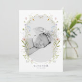 Whimsical Pastel Wildflower Lijst Baby shower Bedankkaart (Staand voorkant)
