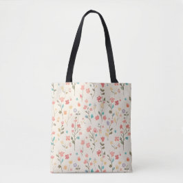 Whimsical Pastel Wildflower Meadow Tote Bag