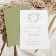 Whimsical Pastel Wildflower Monogram Crest Bruilof