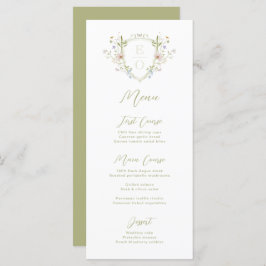 Whimsical Pastel Wildflower Monogram Crest Bruilof Menu