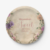 Whimsical Pastel Wildflower Sweet 16 Papieren Bordje (Voorkant)