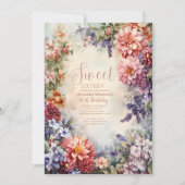 Whimsical Pastel Wildflowers Sweet 16 Kaart (Voorkant)