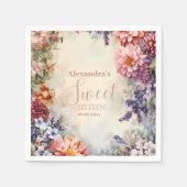 Whimsical Pastel Wildflowers Sweet 16 Servet (Voorkant)