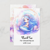 Whimsical Pastel Zeemeermin Baby shower Bedankkaart (Voorkant / Achterkant)