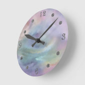 Whimsical Pastels | Dromerige gedempte regenboogmo Ronde Klok (Hoek)