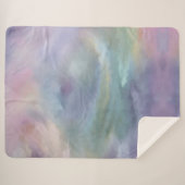 Whimsical Pastels | Dromerige gedempte regenboogmo Sherpa Deken (Voorkant (horizontaal))