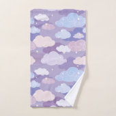 Whimsical pastelwolken en sterrenpatroon bad handdoek (Handdoek)