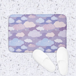 Whimsical pastelwolken en sterrenpatroon badmat