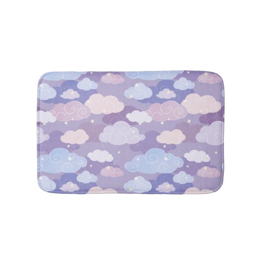 Whimsical pastelwolken en sterrenpatroon badmat (Voorkant)