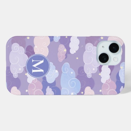 Whimsical pastelwolken en sterrenpatroon Case-Mate iPhone case (Achterkant (horizontaal))