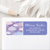 Whimsical pastelwolken en sterrenpatroon etiket (Insitu)