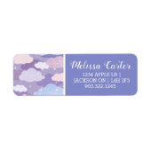 Whimsical pastelwolken en sterrenpatroon etiket (Voorkant)