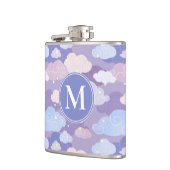 Whimsical pastelwolken en sterrenpatroon heupfles (Links)