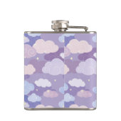 Whimsical pastelwolken en sterrenpatroon heupfles (Achterkant)