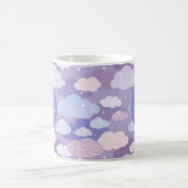 Whimsical pastelwolken en sterrenpatroon koffiemok (Center)