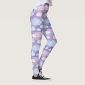 Whimsical pastelwolken en sterrenpatroon leggings (Rechts)
