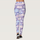 Whimsical pastelwolken en sterrenpatroon leggings (Achterkant)