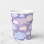Whimsical pastelwolken en sterrenpatroon papieren bekers (Achterkant)