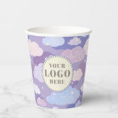 Whimsical pastelwolken en sterrenpatroon papieren bekers (Voorkant)