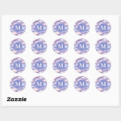 Whimsical pastelwolken en sterrenpatroon ronde sticker (Vel)