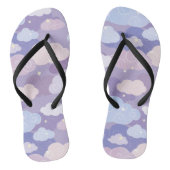 Whimsical pastelwolken en sterrenpatroon teenslippers (Voetbed)