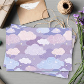 Whimsical pastelwolken en sterrenpatroon tissuepapier