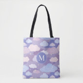 Whimsical pastelwolken en sterrenpatroon tote bag (Voorkant)