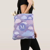 Whimsical pastelwolken en sterrenpatroon tote bag (Dichtbij)
