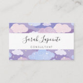 Whimsical pastelwolken en sterrenpatroon visitekaartje (Voorkant)