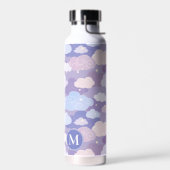 Whimsical pastelwolken en sterrenpatroon waterfles (Links)